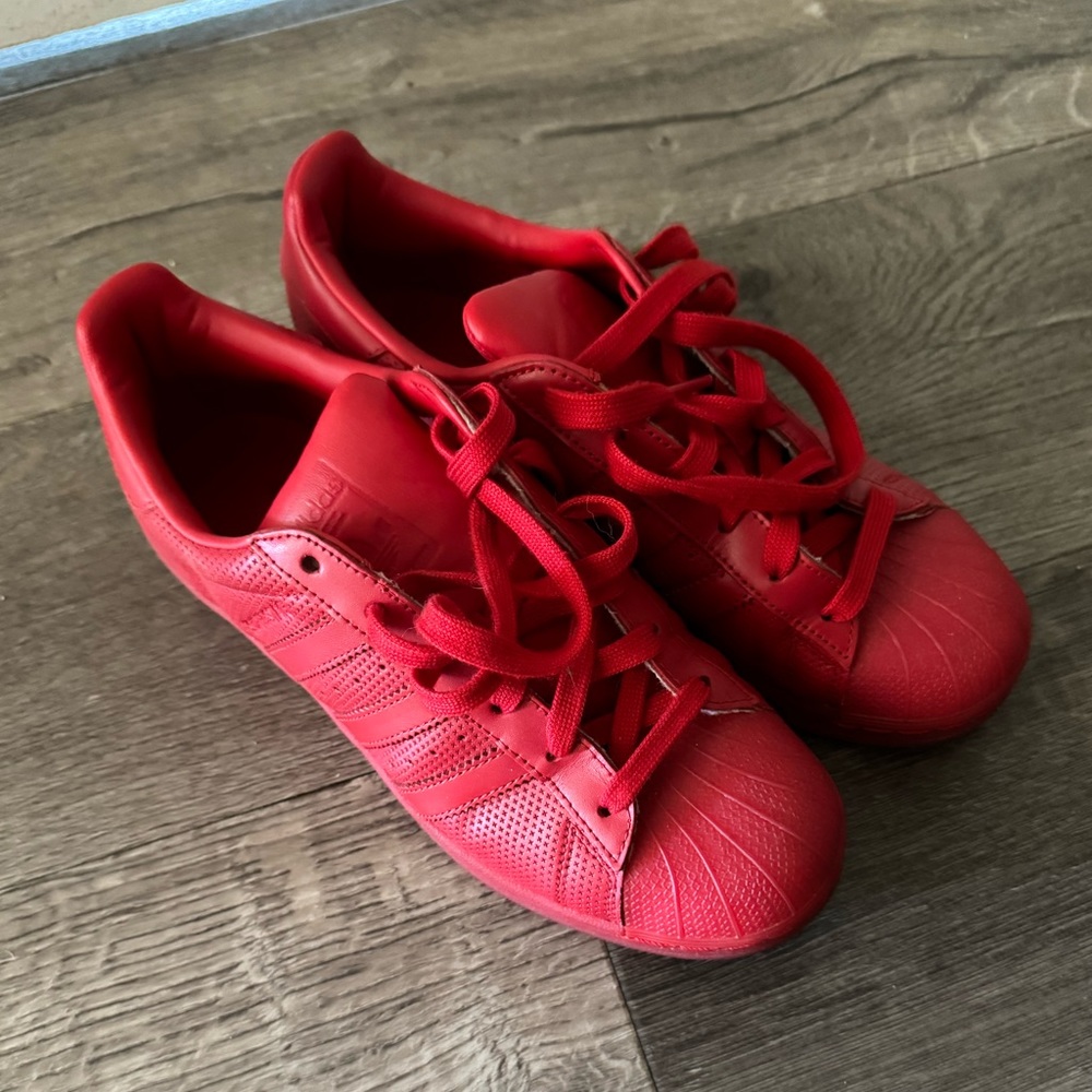 Adidas Originals Red Leather Allstar sneakers 8.5